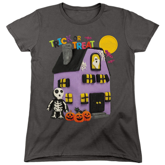 Play Doh Trick or Treat Womens T Shirt Charcoal