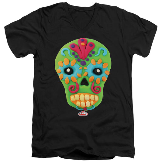 Play Doh Sugar Skull Mens Slim Fit V-Neck T Shirt Black