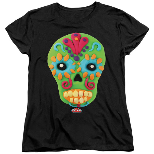 Play Doh Sugar Skull Womens T Shirt Black