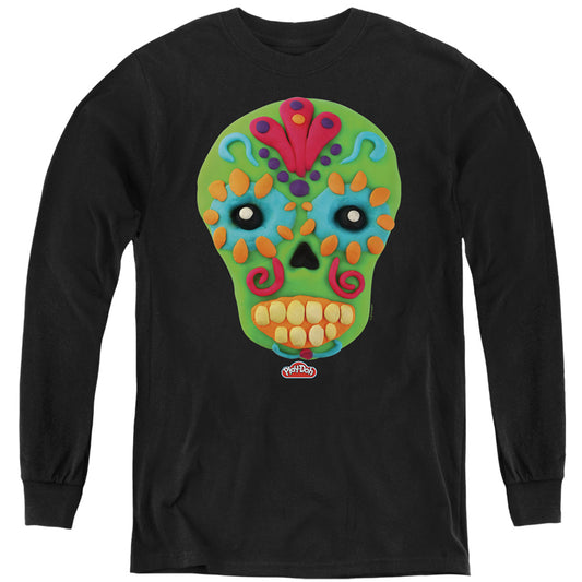 Play Doh Sugar Skull Long Sleeve Kids Youth T Shirt Black