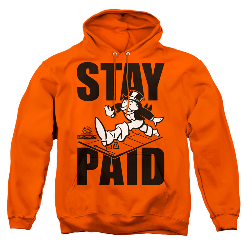 Monopoly Stay Paid Mens Hoodie Orange