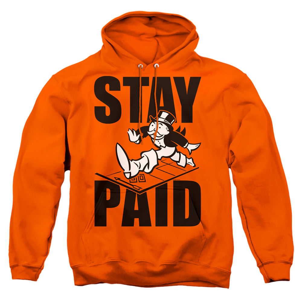 Monopoly Stay Paid Evergreen Mens Hoodie Orange