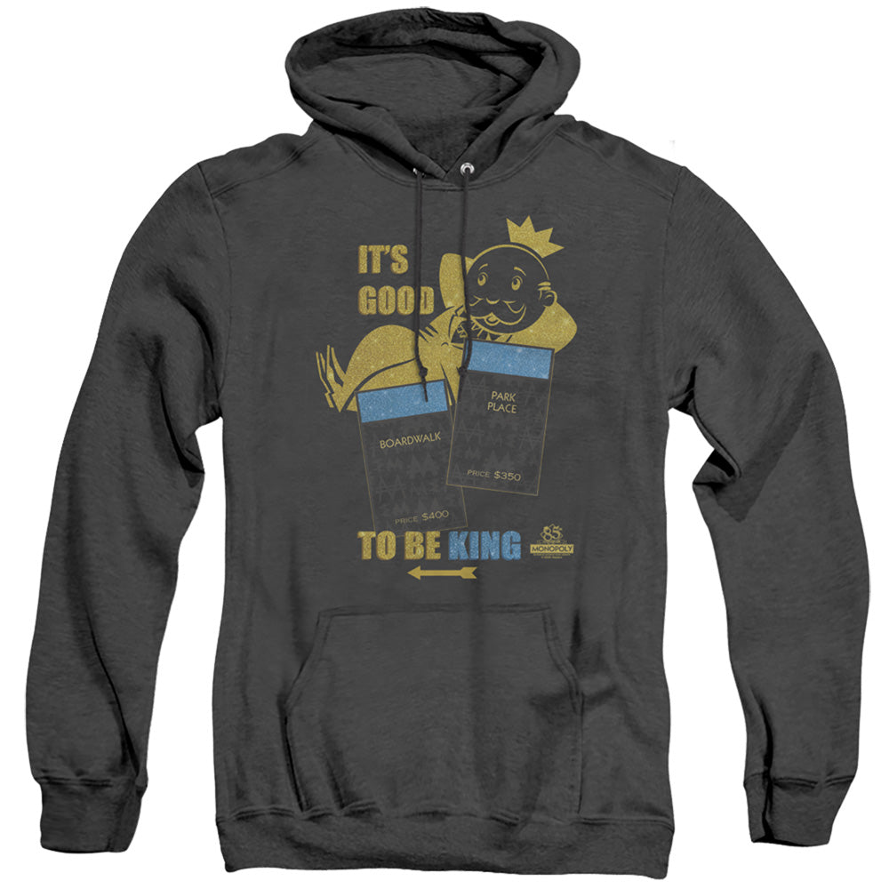 Monopoly Its Good To Be King Mens Heather Hoodie Black