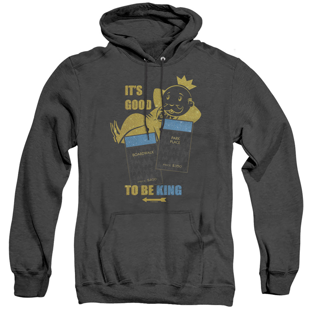 Monopoly Its Good To Be King No Logo Mens Heather Hoodie Black