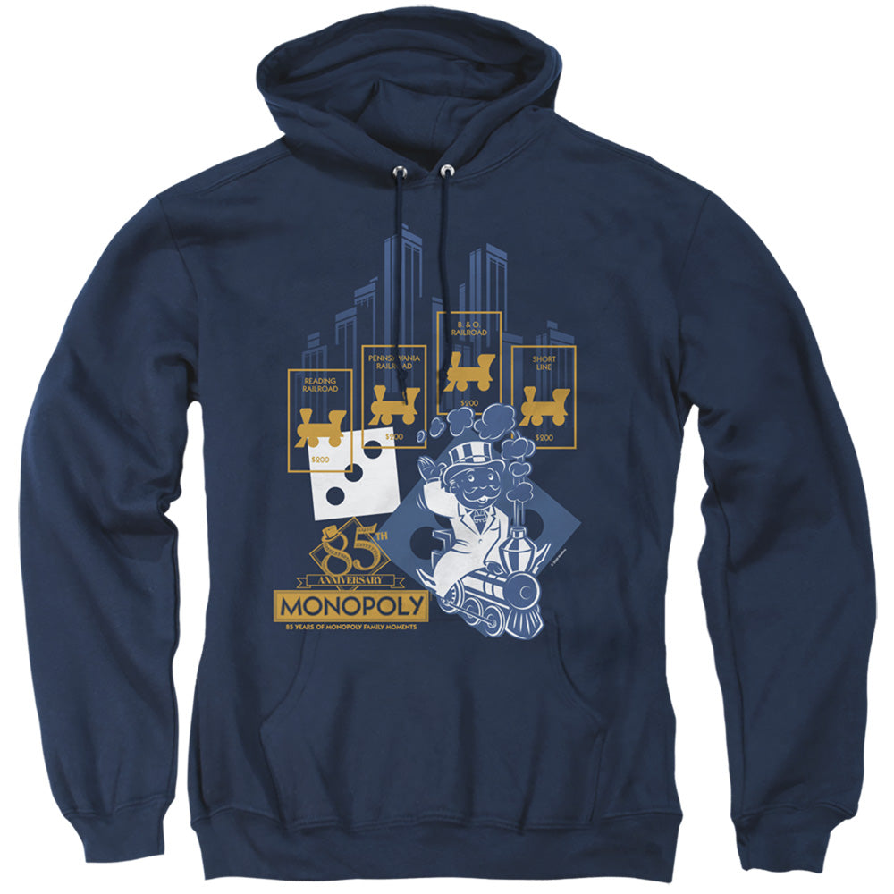 Monopoly The True Railroad Tycoon Mens Hoodie Navy