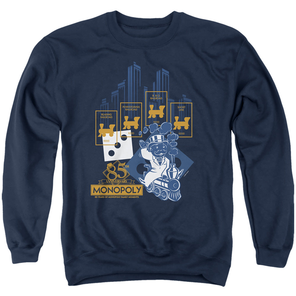 Monopoly The True Railroad Tycoon Mens Crewneck Sweatshirt Navy