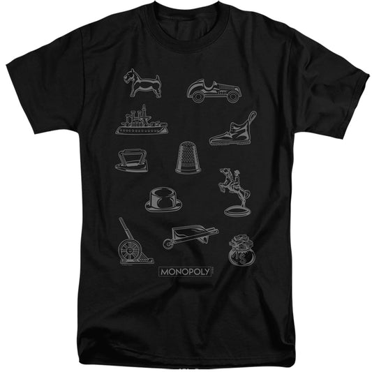 Monopoly Token Mens Tall T Shirt Black