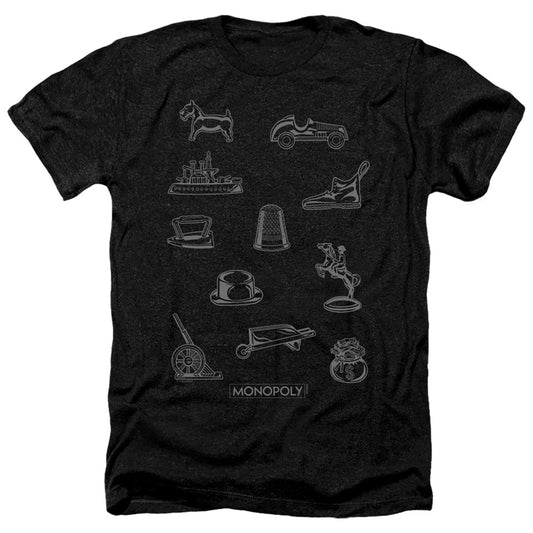 Monopoly Token Heather Mens T Shirt Black