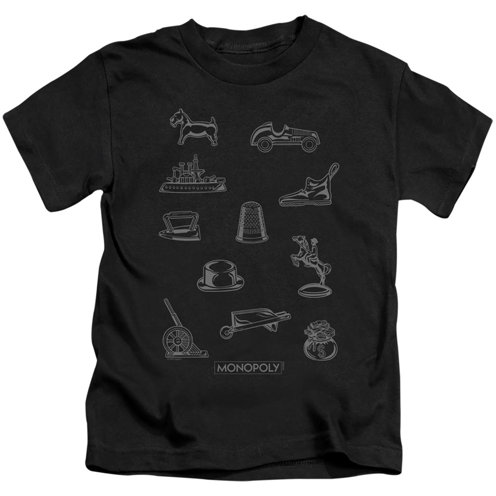 Monopoly Token Juvenile Kids Youth T Shirt Black