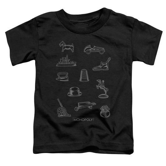 Monopoly Token Toddler Kids Youth T Shirt Black