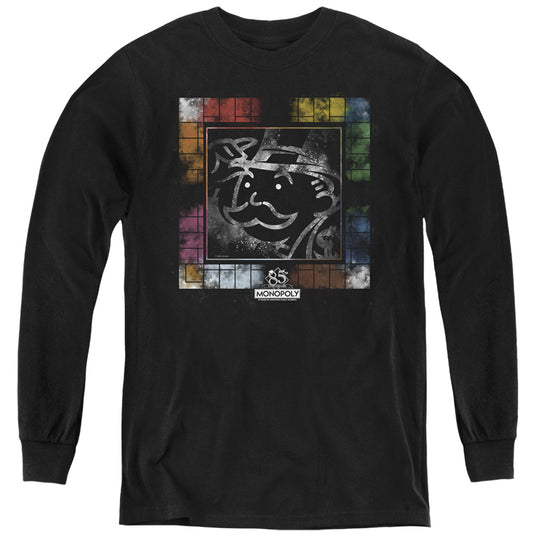 Monopoly Dusty Game Board Long Sleeve Kids Youth T Shirt Black