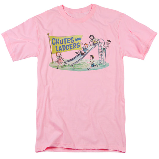 Chutes And Ladders Old School Mens T Shirt Pink