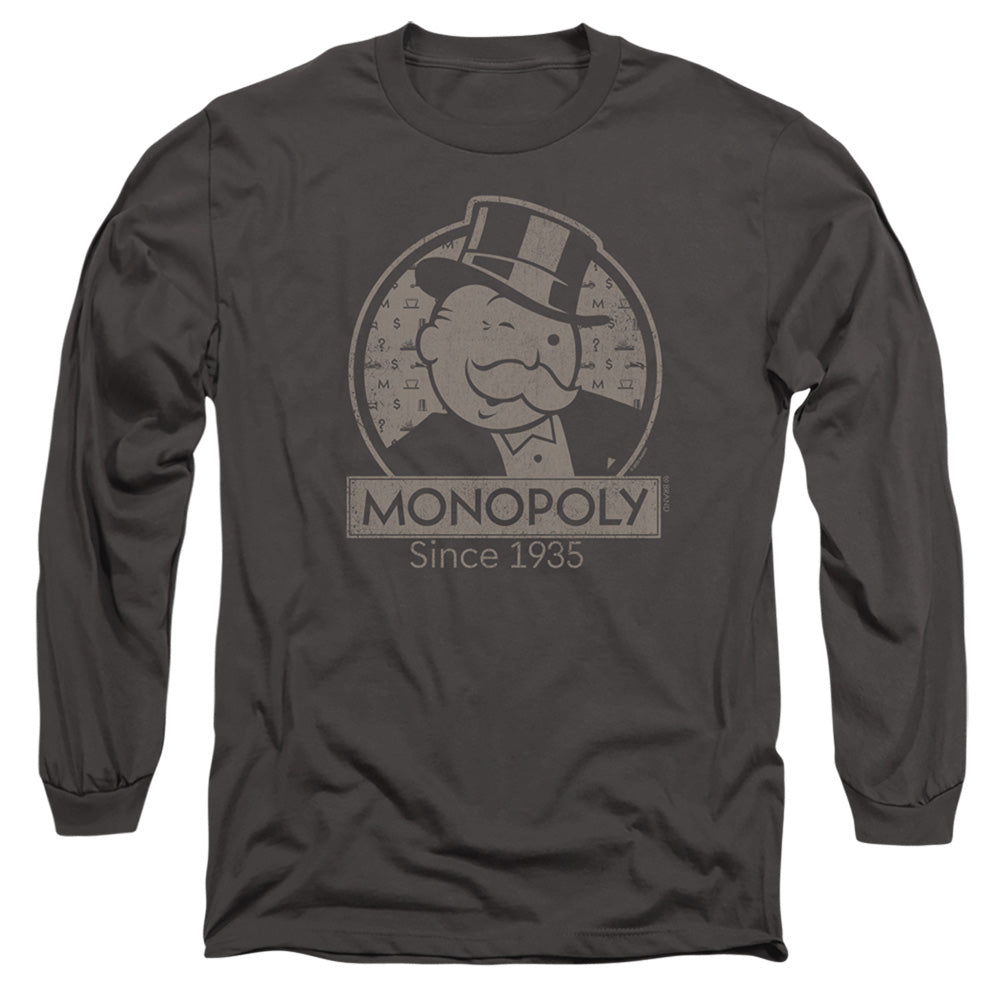 Monopoly Wink Mens Long Sleeve Shirt Charcoal