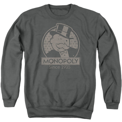 Monopoly Wink Mens Crewneck Sweatshirt Charcoal