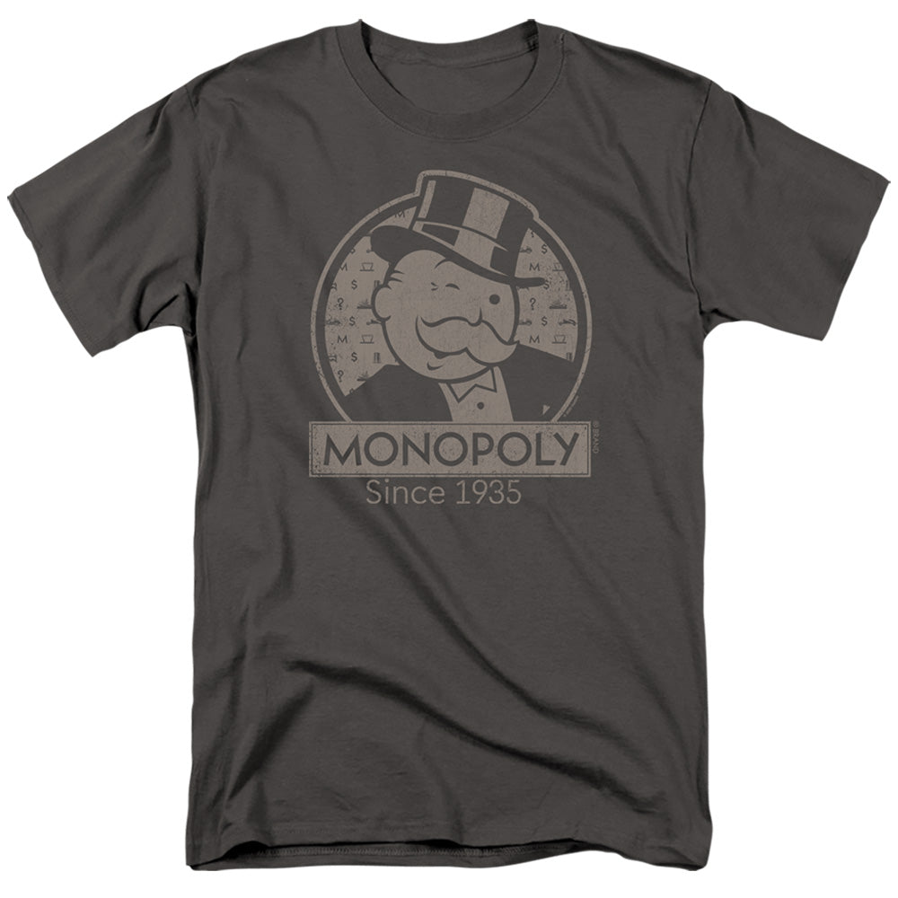 Monopoly Wink Mens T Shirt Charcoal