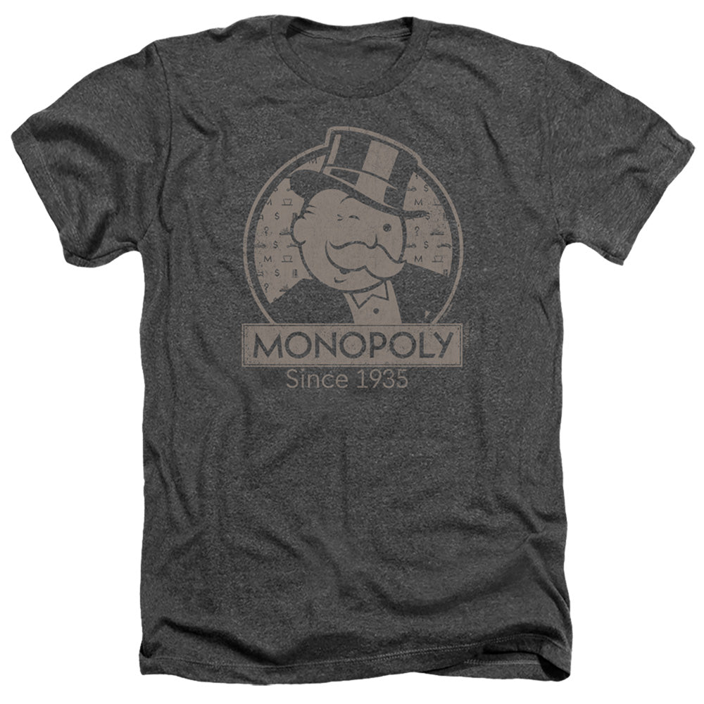 Monopoly Wink Heather Mens T Shirt Charcoal