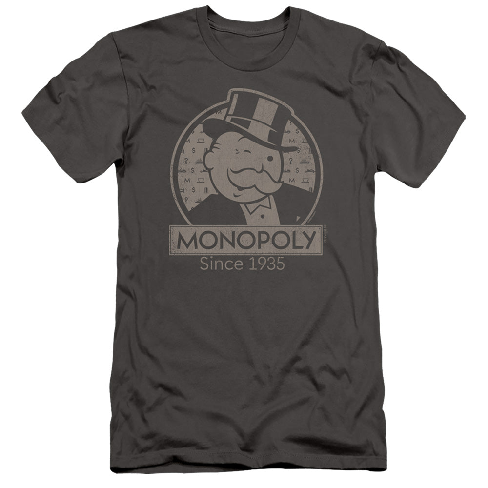 Monopoly Wink Slim Fit Mens T Shirt Charcoal