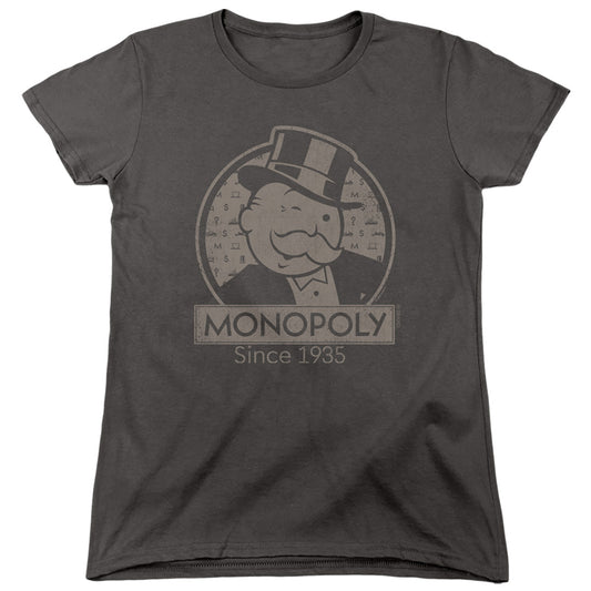 Monopoly Wink Womens T Shirt Charcoal