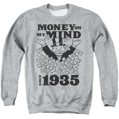 Monopoly Money Mind Since 35 Mens Crewneck Sweatshirt Athletic Heather