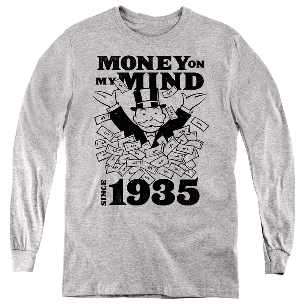 Monopoly Money Mind Since 35 Long Sleeve Kids Youth T Shirt Athletic Heather