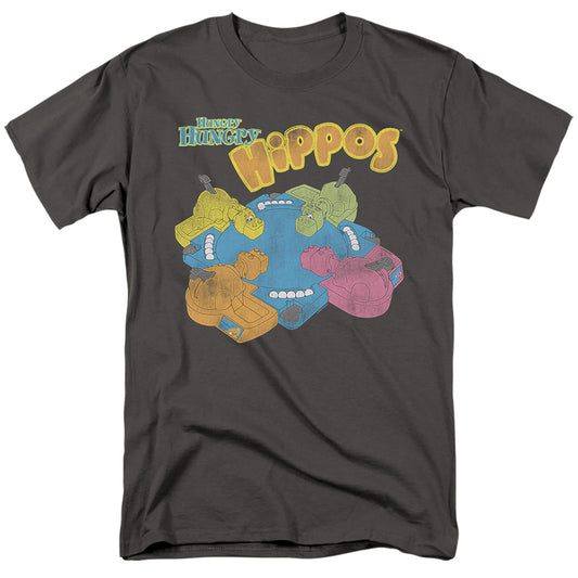 Hungry Hungry Hippos Ready To Play Mens T Shirt Charcoal