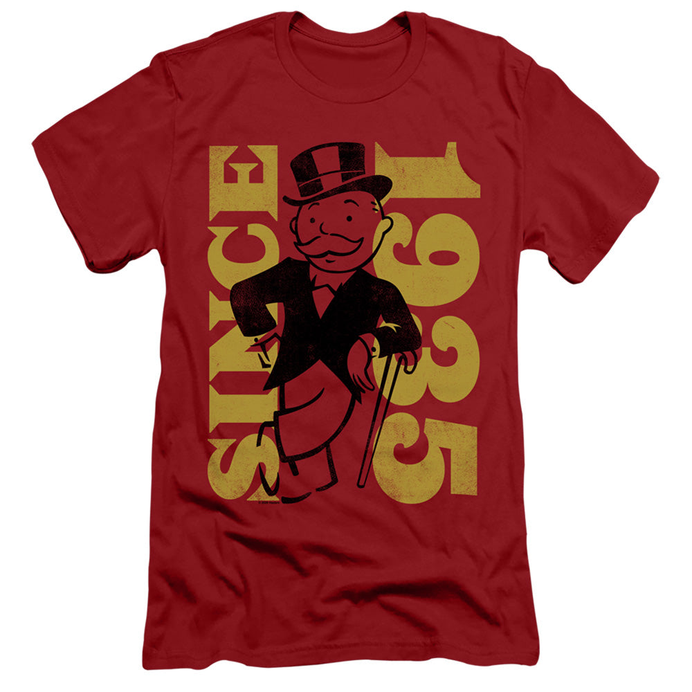 Monopoly Since 1935 Slim Fit Mens T Shirt Cardinal