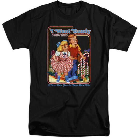 Candy Land I Want Candy Mens Tall T Shirt Black