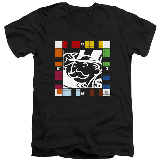 Monopoly Game Board Mens Slim Fit V-Neck T Shirt Black