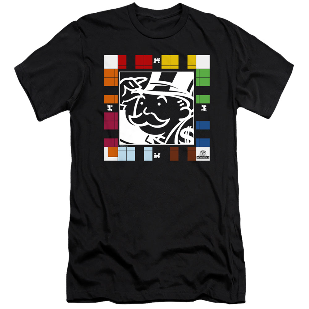 Monopoly Game Board Slim Fit Mens T Shirt Black