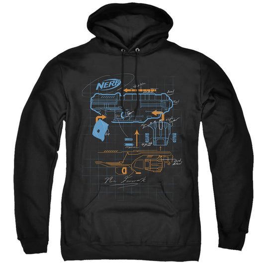 Nerf Deconstructed Nerf Gun Mens Hoodie Black