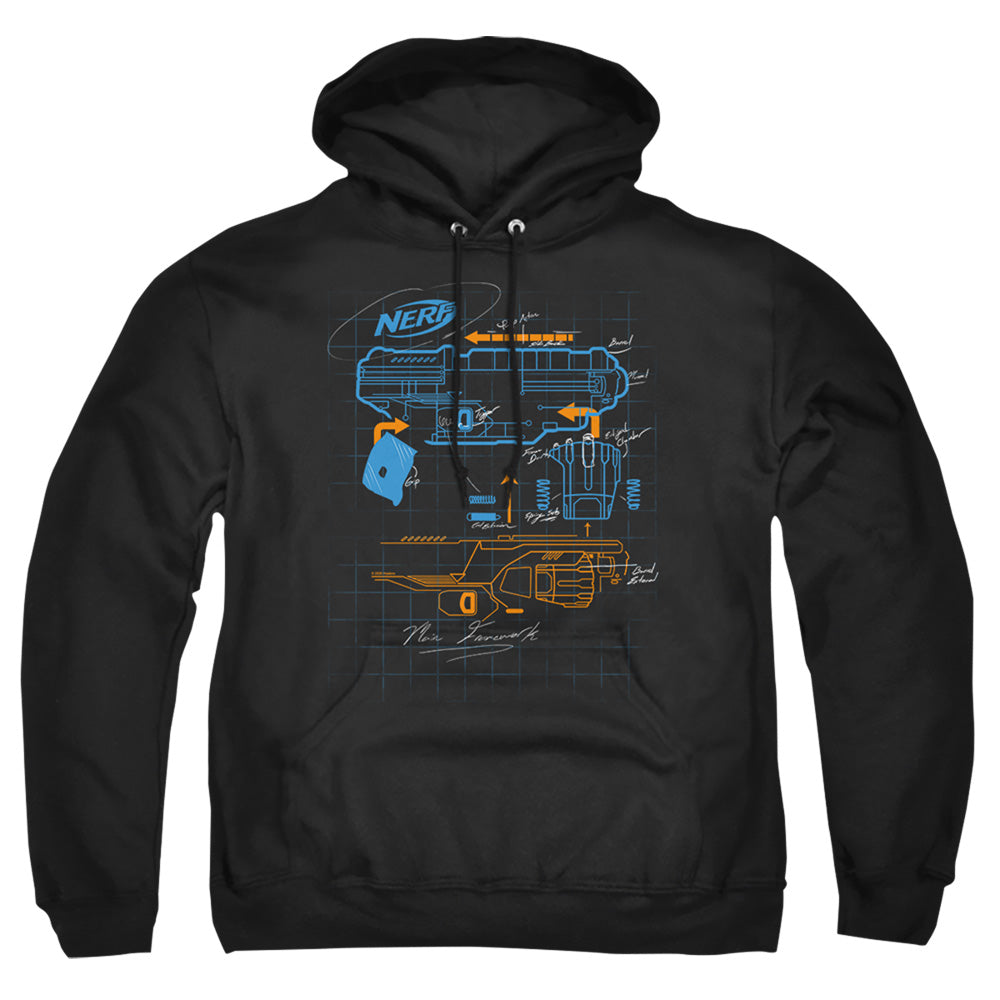 Nerf Deconstructed Nerf Gun Mens Hoodie Black