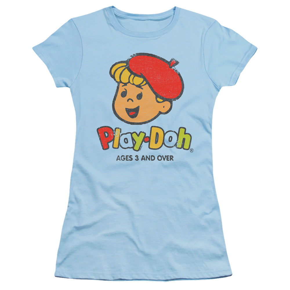 Play Doh 3 and Up Junior Sheer Cap Sleeve Womens T Shirt Light Blue