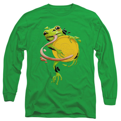 Play Doh Frog Hugging Play Doh Lid Mens Long Sleeve Shirt Kelly Green