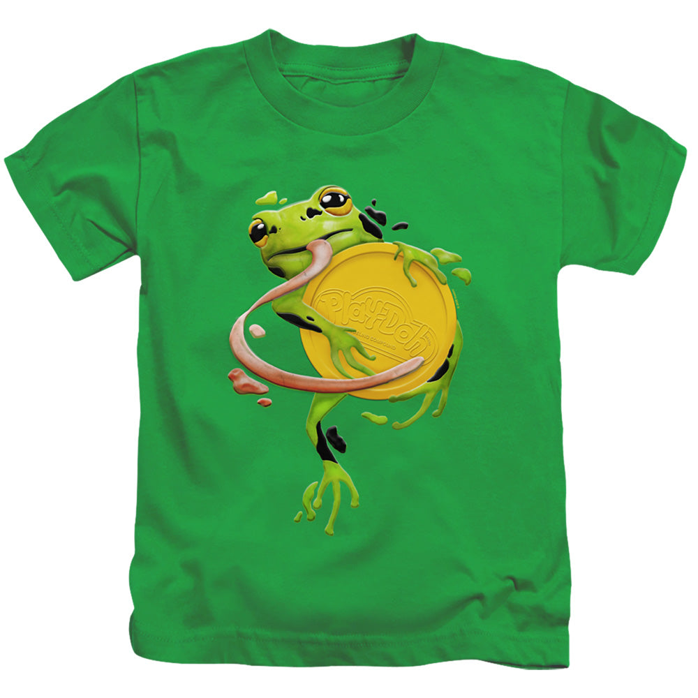 Play Doh Frog Hugging Play Doh Lid Juvenile Kids Youth T Shirt Kelly Green