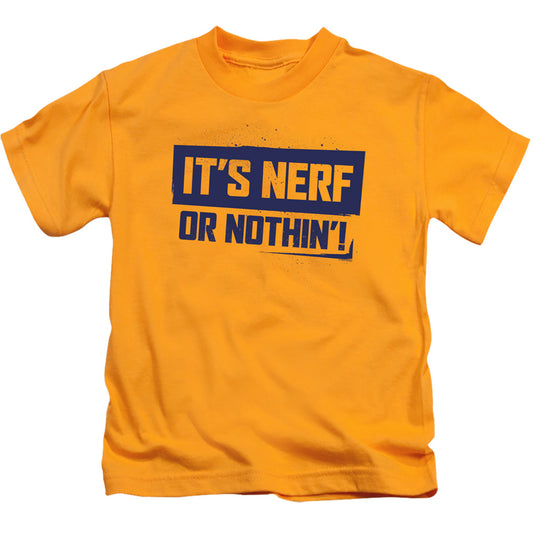 Nerf Nerf or Nothing Juvenile Kids Youth T Shirt Gold