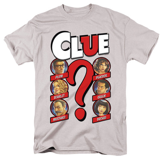 Clue Modern Whodunnit Mens T Shirt Silver