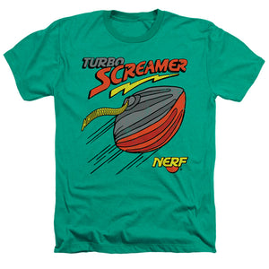 Nerf Turbo Screamer Heather Mens T Shirt Kelly Green