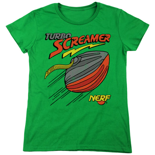 Nerf Turbo Screamer Womens T Shirt Kelly Green