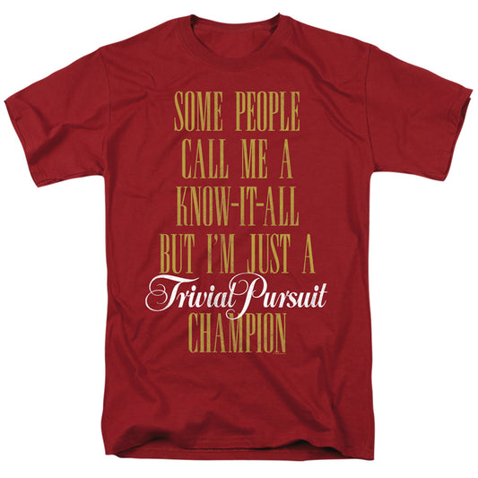 Trivial Pursuit Know It All Mens T Shirt Cardinal