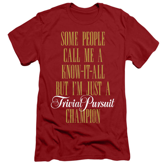 Trivial Pursuit Know It All Slim Fit Mens T Shirt Cardinal