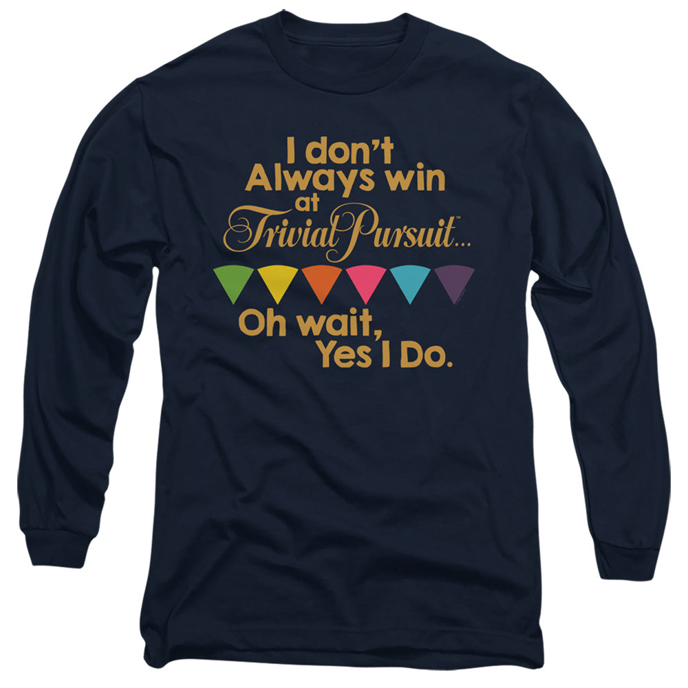 Trivial Pursuit I Always Win Mens Long Sleeve Shirt Navy