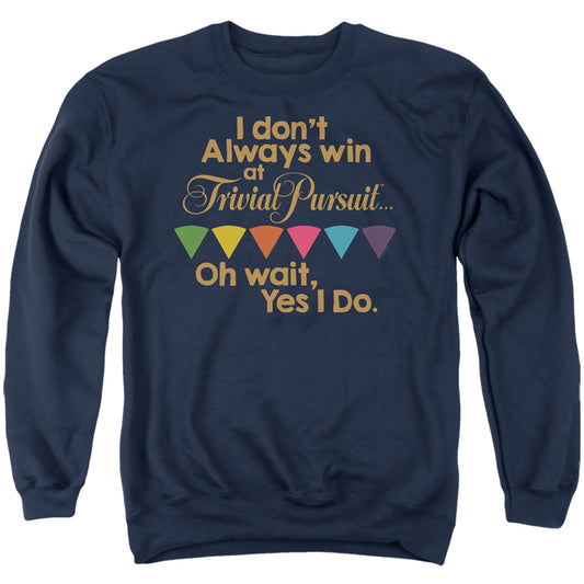 Trivial Pursuit I Always Win Mens Crewneck Sweatshirt Navy