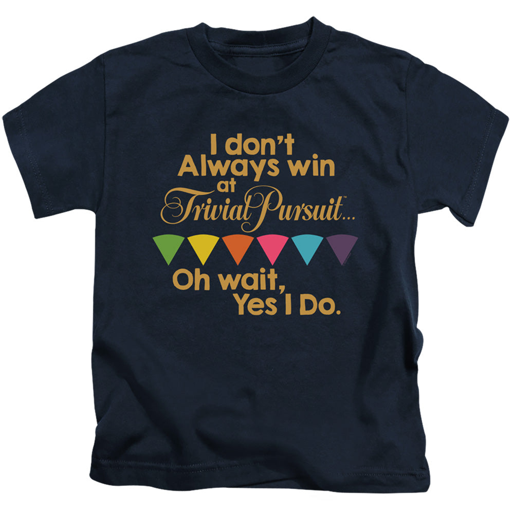 Trivial Pursuit I Always Win Juvenile Kids Youth T Shirt Navy