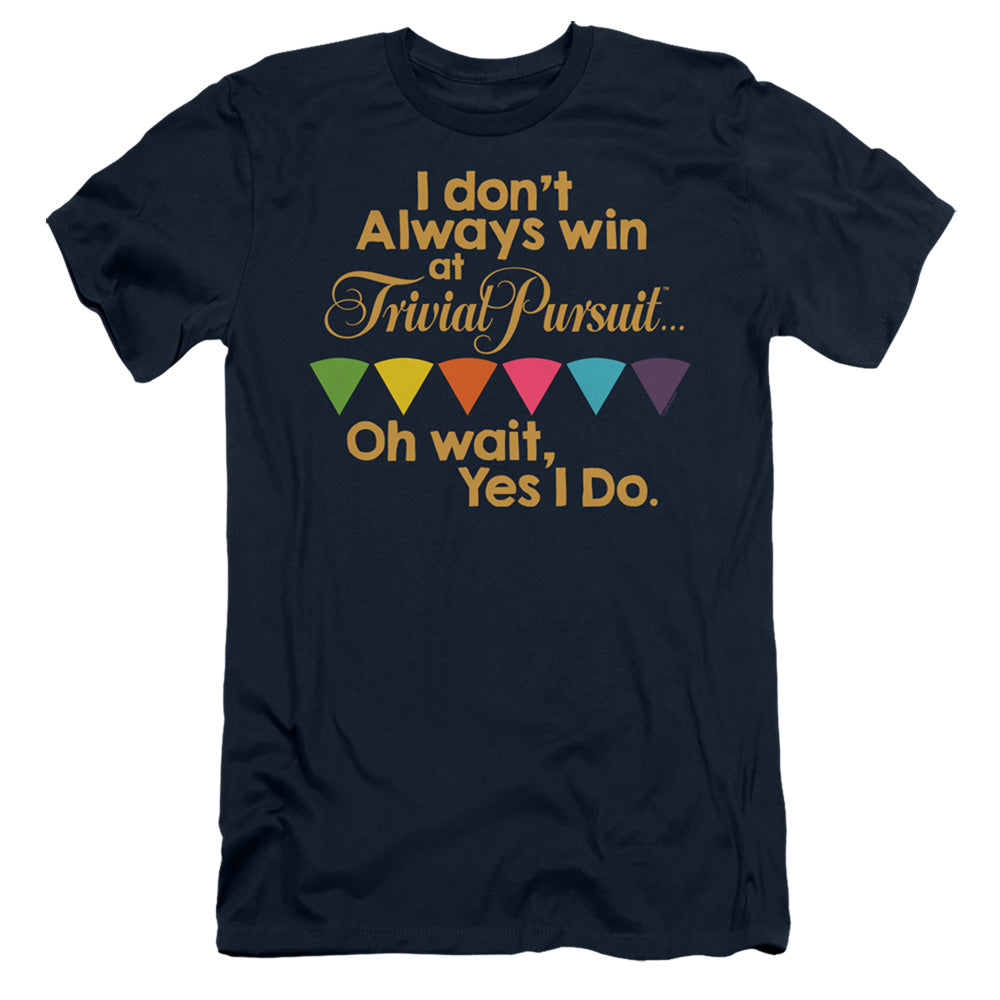 Trivial Pursuit I Always Win Slim Fit Mens T Shirt Navy