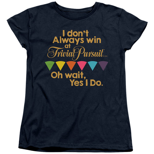 Trivial Pursuit I Always Win Womens T Shirt Navy