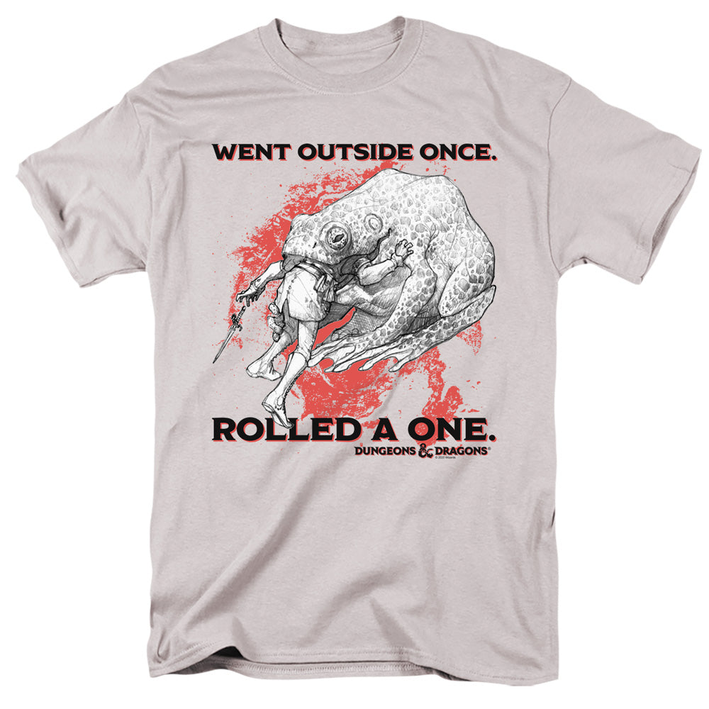 Dungeons And Dragons Rolled A One Mens T Shirt Silver