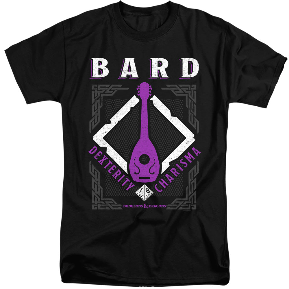 Dungeons And Dragons Bard Mens Tall T Shirt Black