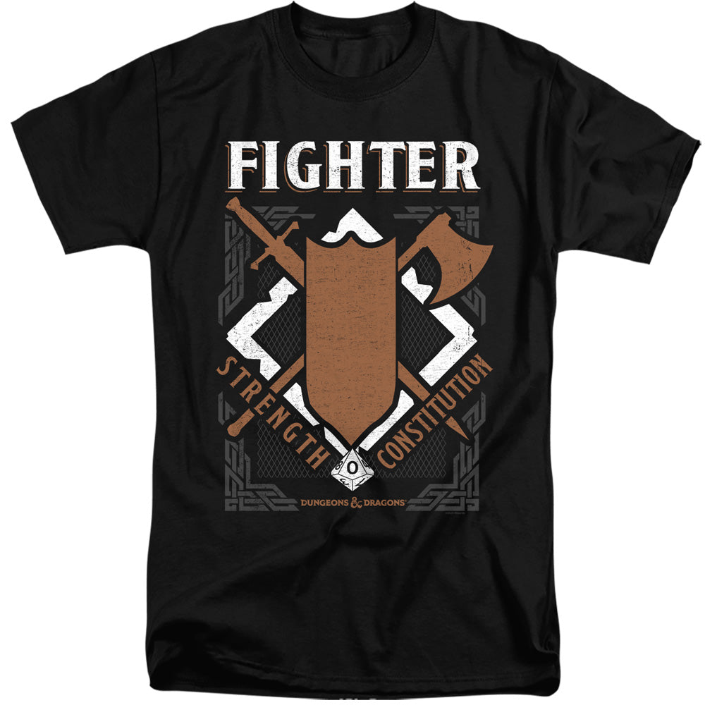 Dungeons And Dragons Fighter Mens Tall T Shirt Black