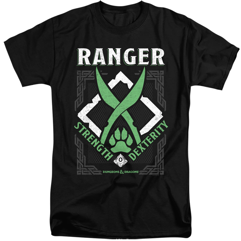 Dungeons And Dragons Ranger Mens Tall T Shirt Black