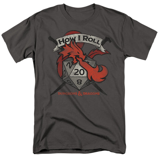 Dungeons And Dragons How I Roll D And D Mens T Shirt Charcoal